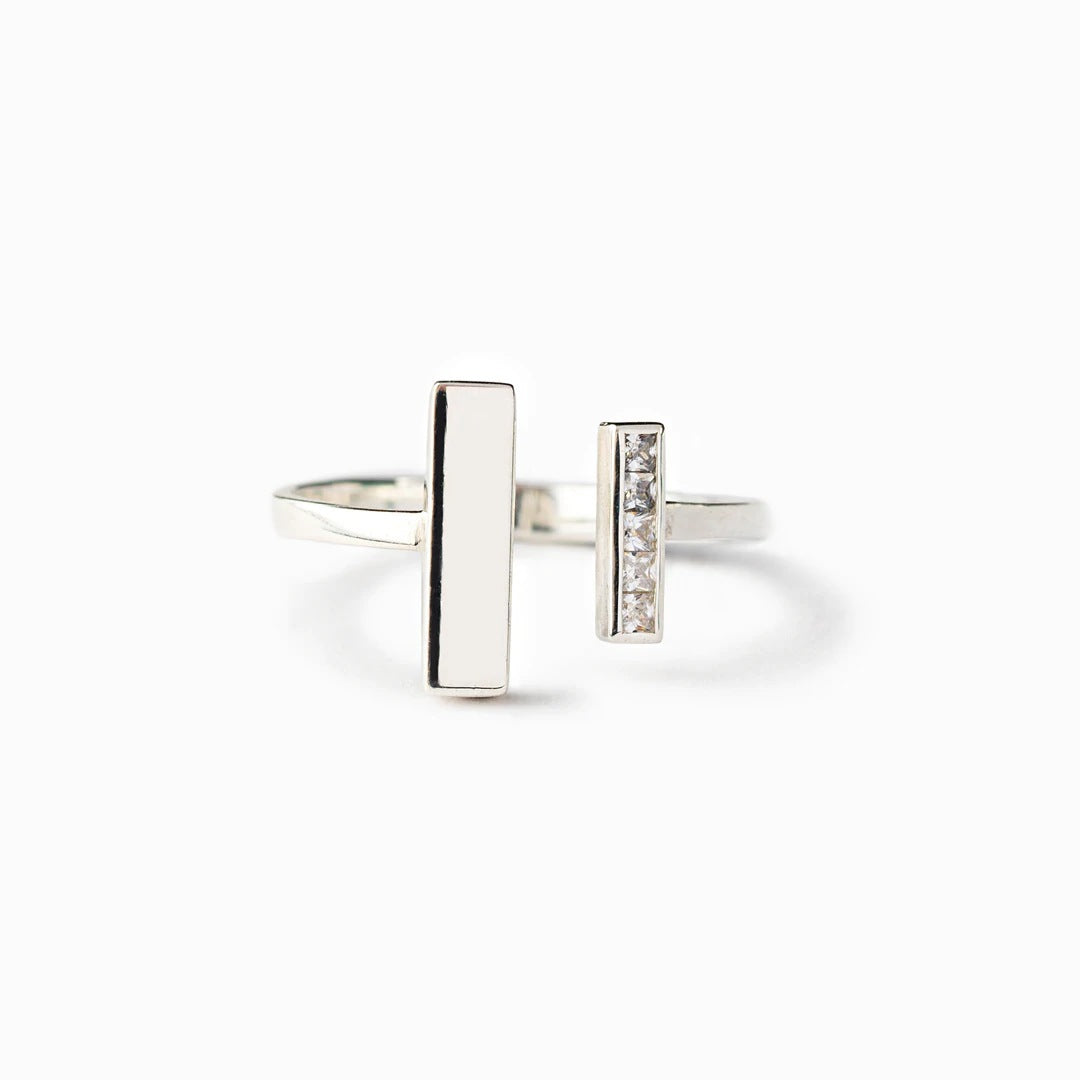 s925 Sterling Silver Double T Ring