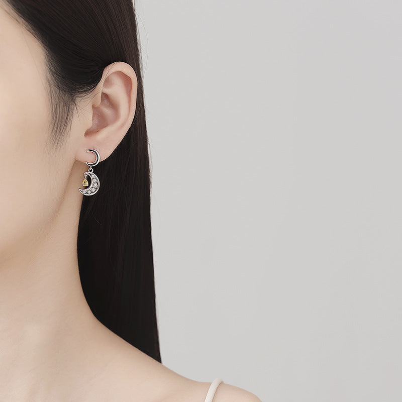 s925 sterling silver starmoon pendant earrings