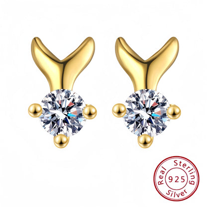 s925 silver fishtail diamond earrings