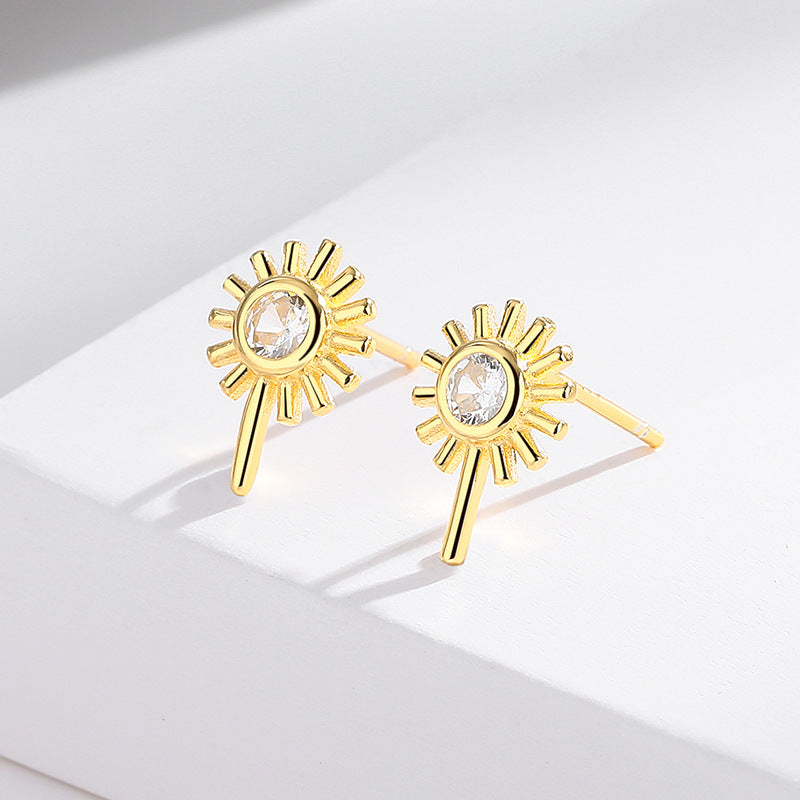 s925 sterling silver geometric retro diamond earrings