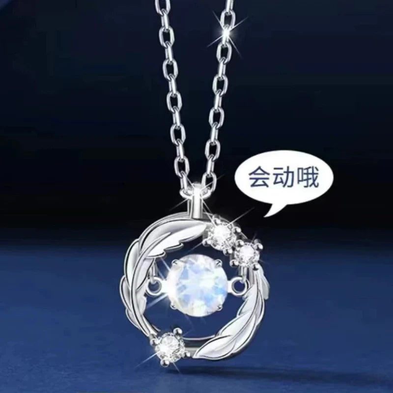 S925 Sterling Silver Feather Pendant Necklace