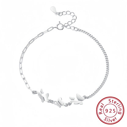 Adjustable 925 Sterling Silver Butterfly Bracelet