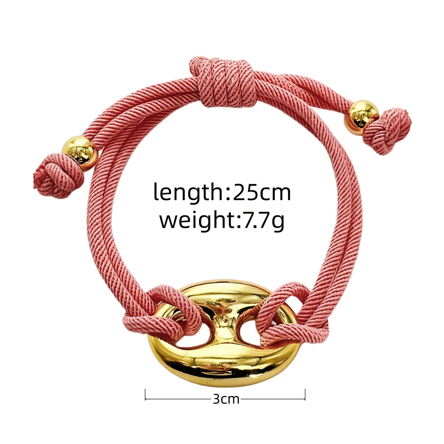 Multicolor "Pig Nose" Oval Braided Cord Bracelet