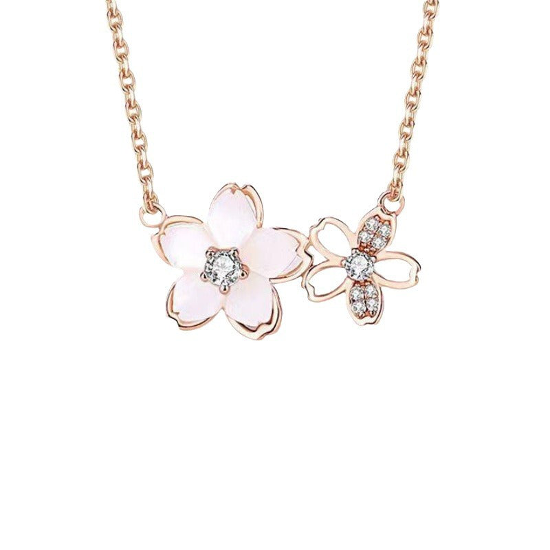 S925 Sterling Silver Cherry Blossom Necklace