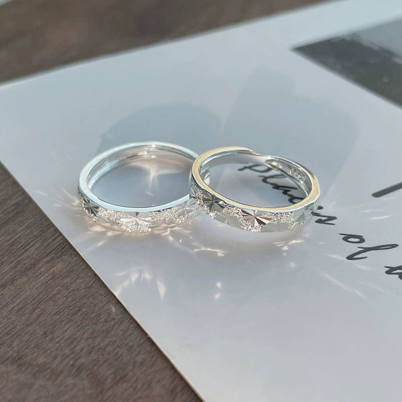 Stardust Texture Couple Ring Set