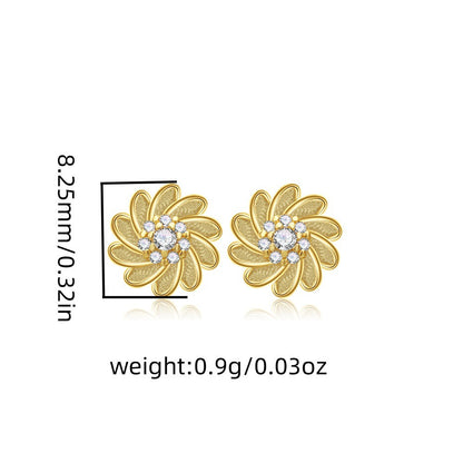 Sterling Silver Sunflower Necklace Set - with Matching Earrings