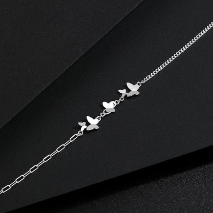 Adjustable 925 Sterling Silver Butterfly Bracelet