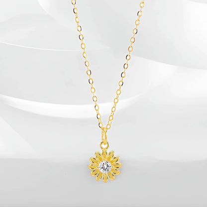 Daisy Flower Silver Earrings Necklace Set in S925 Sterling Silver
