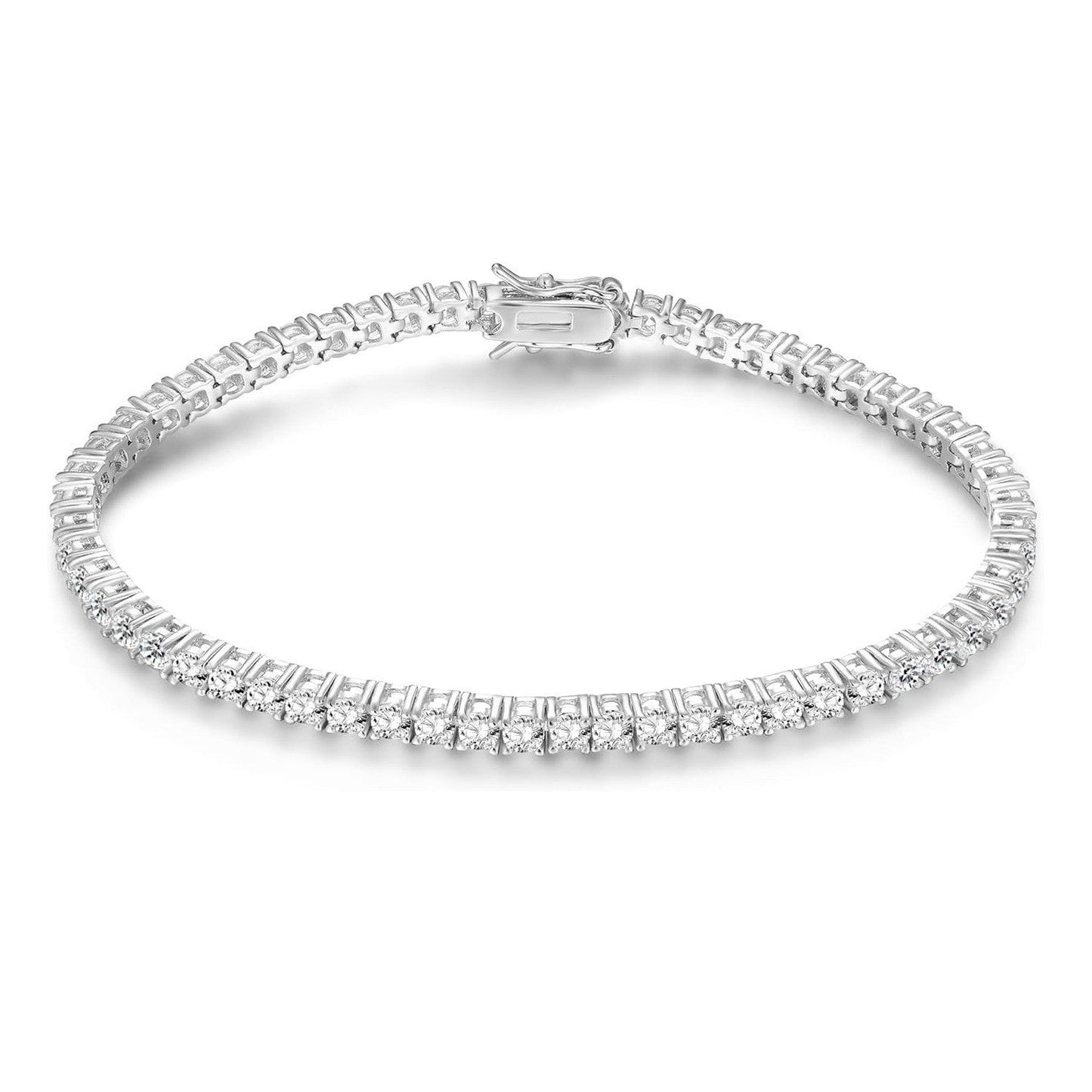 2.5mm/3.5mm four-prong zircon-set tennis bracelet for men and women