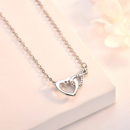 925 Sterling Silver Infinity Heart Necklace for Women