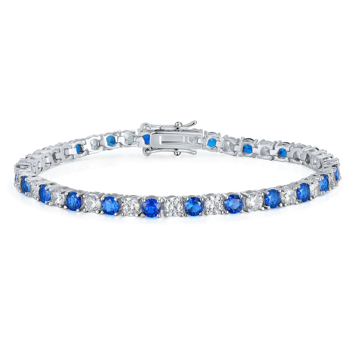 4mm Round Zircon Figure-Eight Clasp Tennis Bracelet