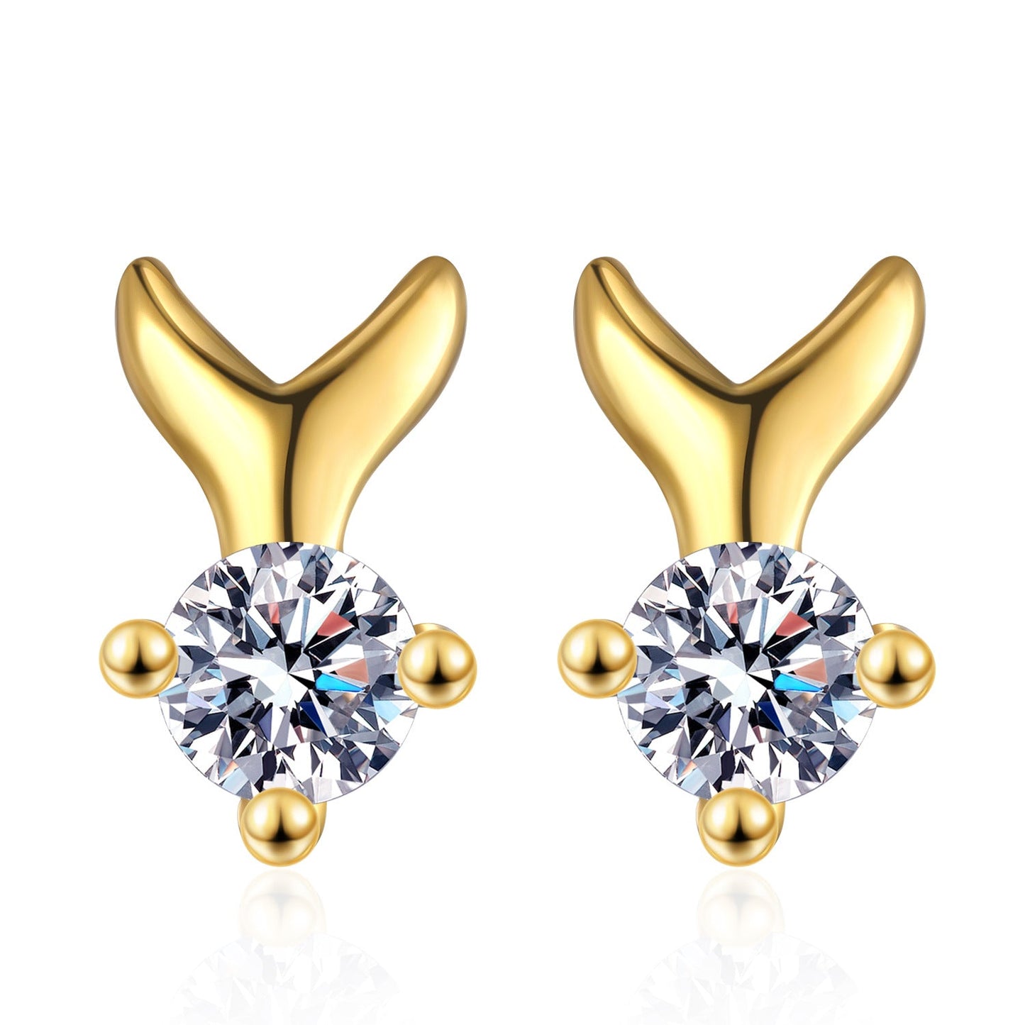 s925 silver fishtail diamond earrings