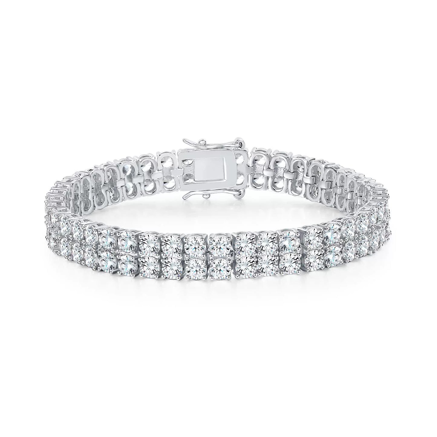 Hip Hop 3mm Zircon Double-Row Tennis Bracelet, Unisex