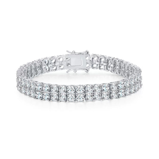 Hip Hop 3mm Zircon Double-Row Tennis Bracelet, Unisex
