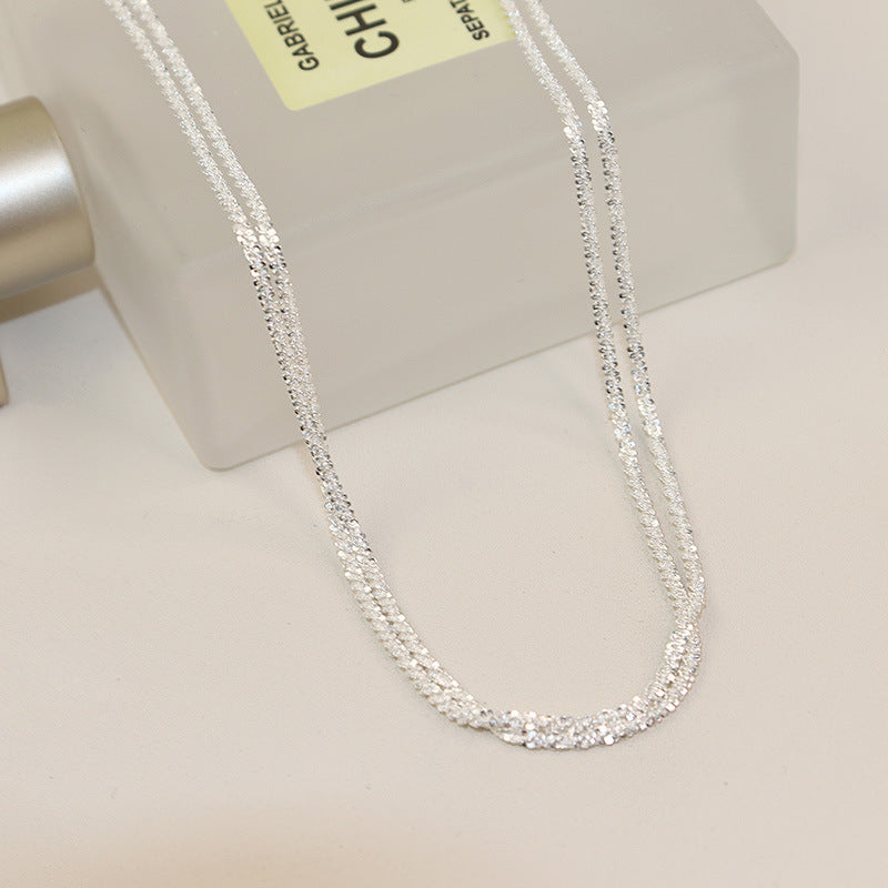 S925 Silver Shimmering Necklace for Men and Women