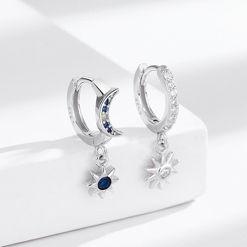 s925 sterling silver starburst pendant Diamond earrings