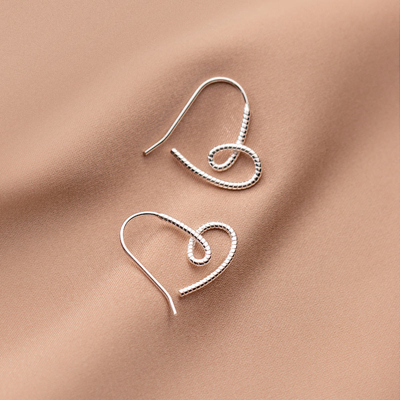s925 sterling silver geometric heart earrings