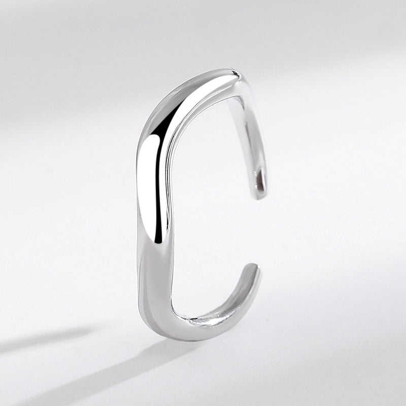 S925 Sterling Silver Wave Twisted  Ring