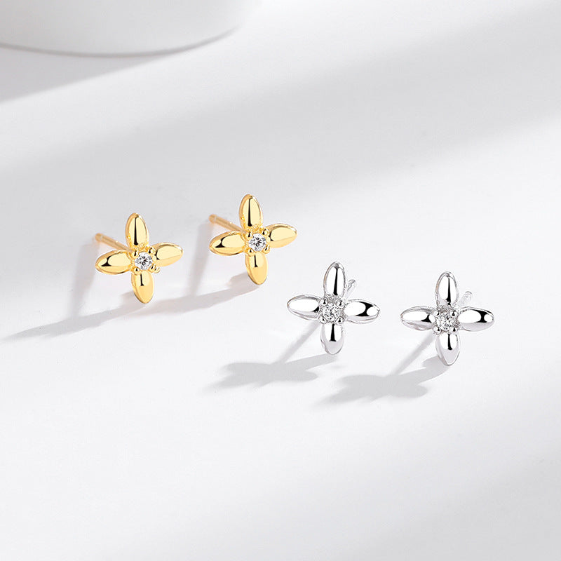 S925 Sterling Silver Flower Earrings