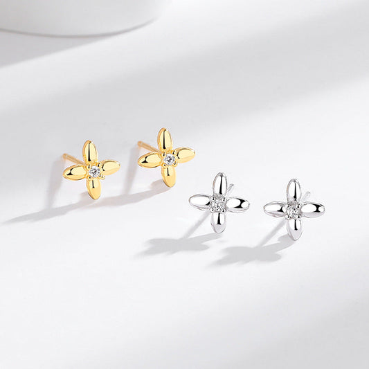 S925 Sterling Silver Flower Earrings