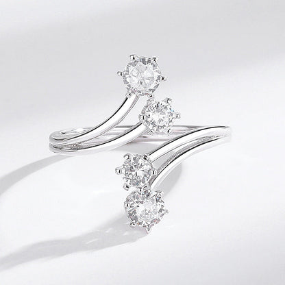 s925 Zircon Open Ring - Retro Personality Ring