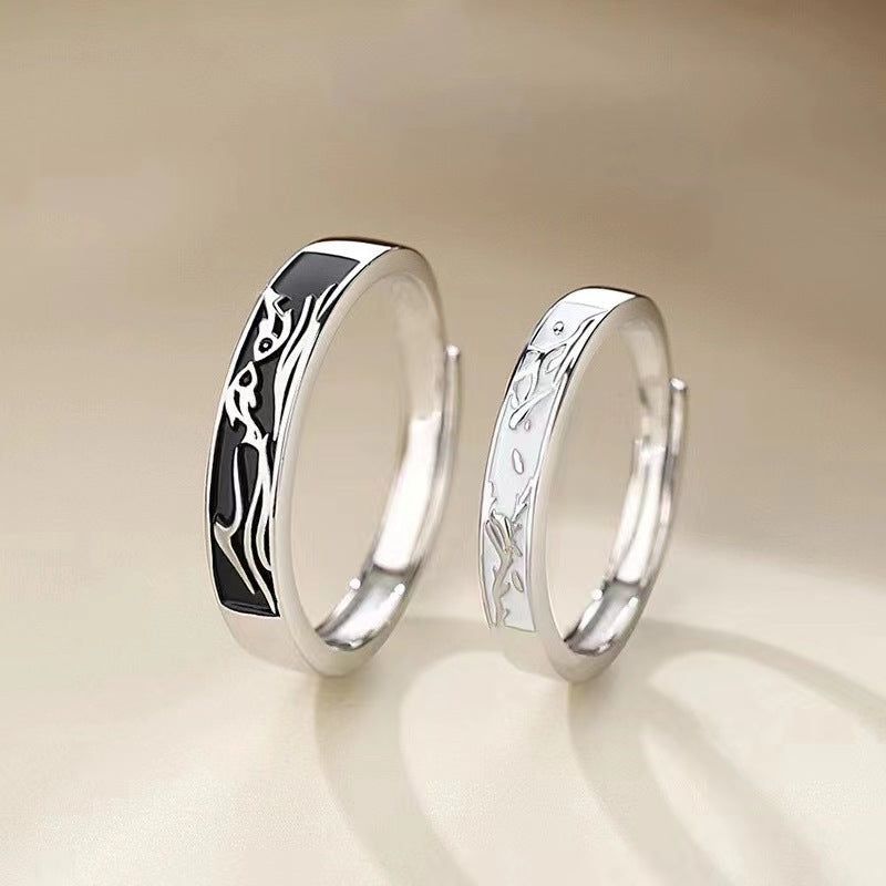 s925 Sterling Silver Couple Ring - Open Ring for Men and Women