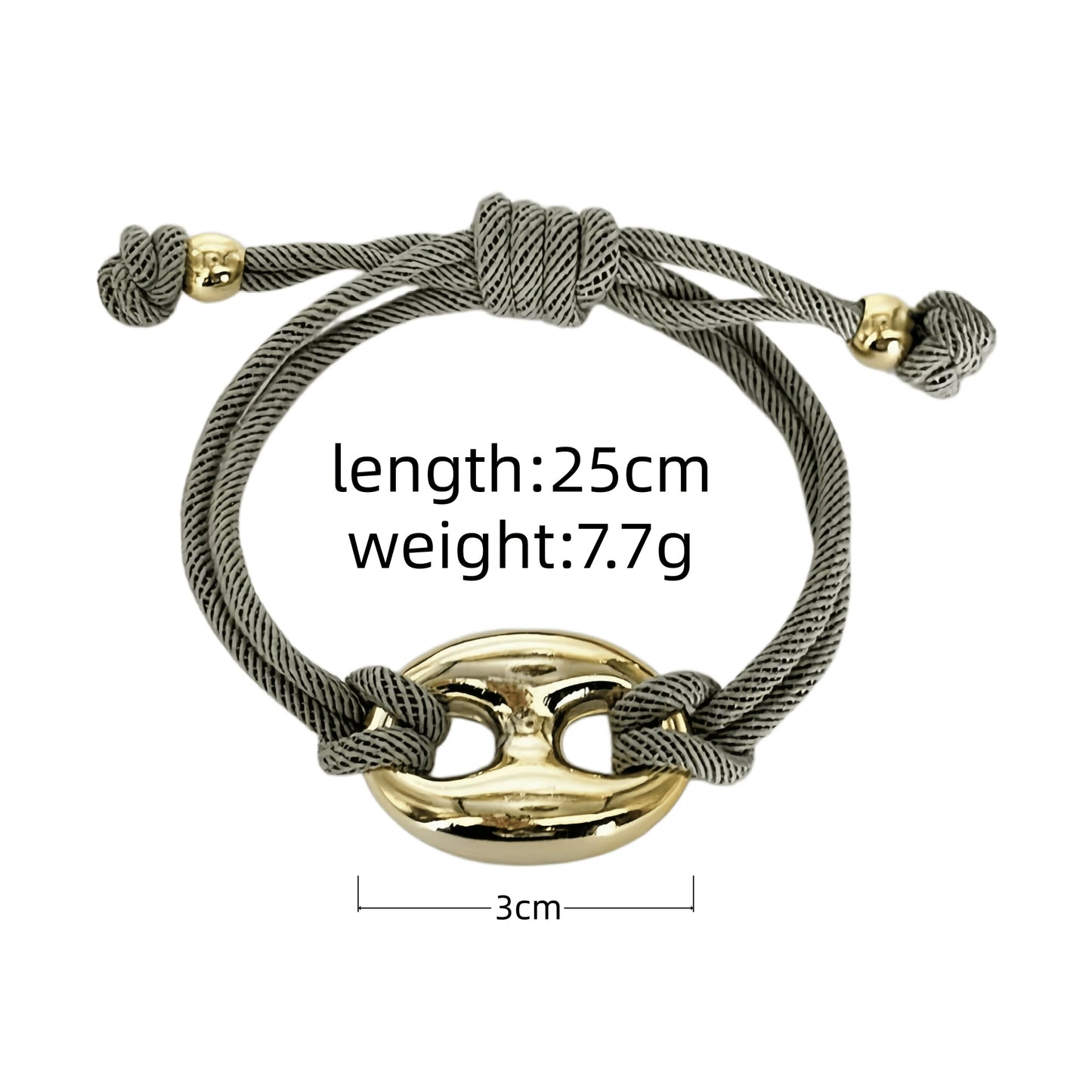 Multicolor "Pig Nose" Oval Braided Cord Bracelet