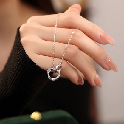 Interlocked Double Ring LOVE Necklace