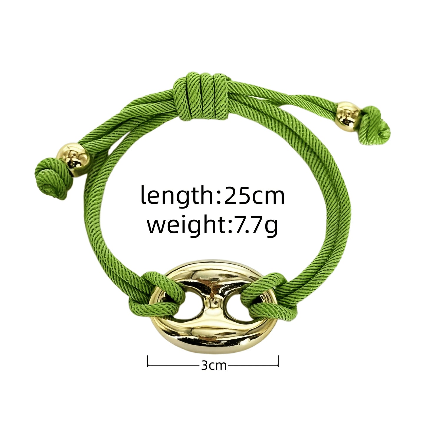Multicolor "Pig Nose" Oval Braided Cord Bracelet