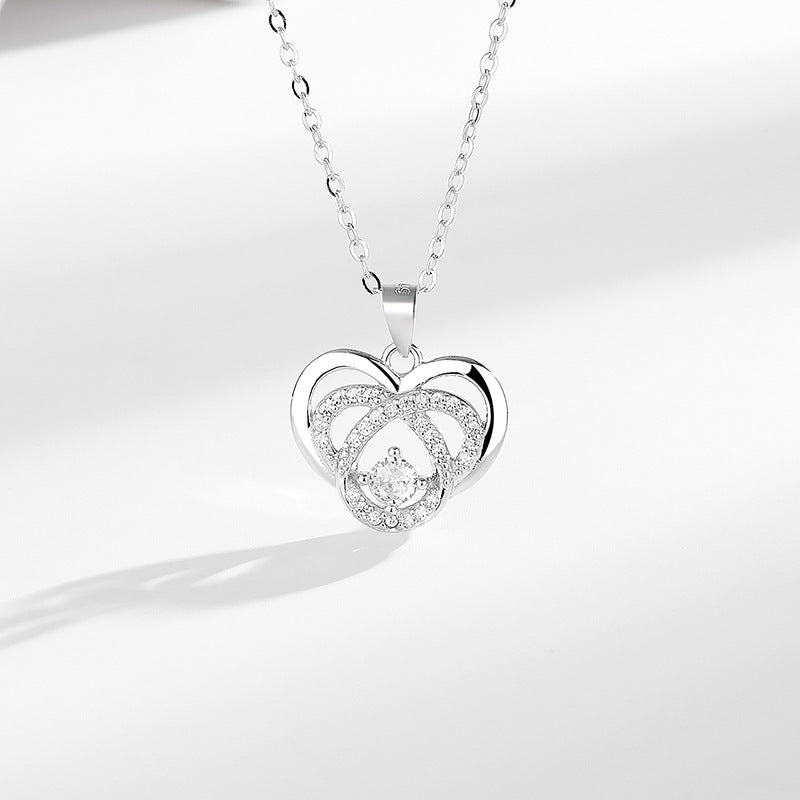 s925 Diamond Necklace for Women - Eternal Love with Diamonds