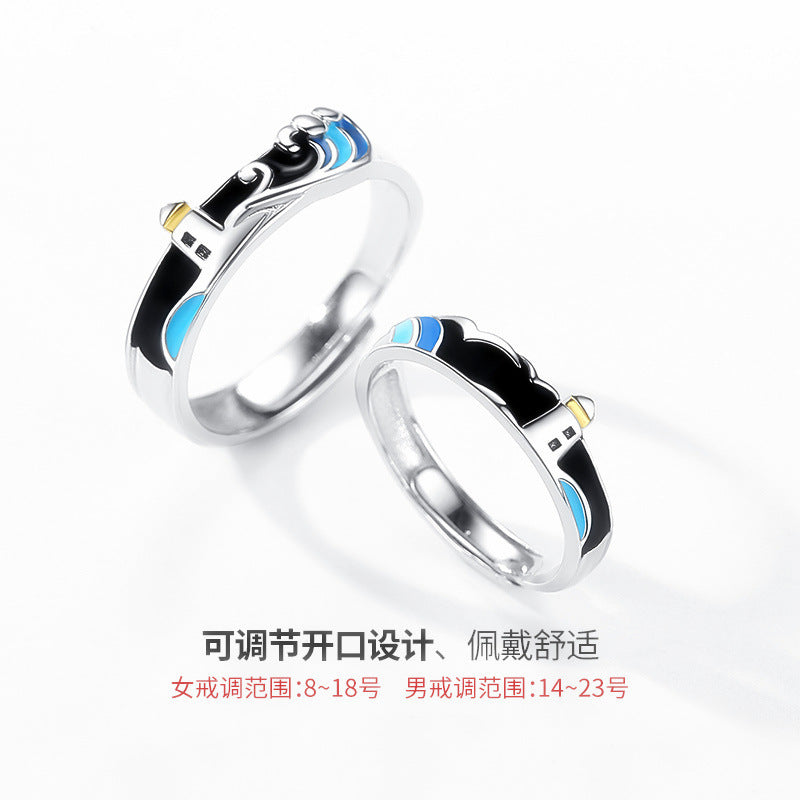 Lovers' Rings S925 Silver Couple Rings for Men and Women Wedding Rings