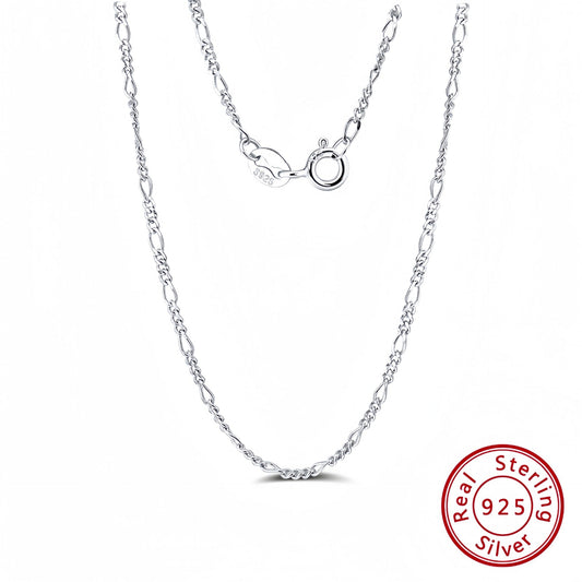 S925 Sterling Silver Chain Necklace Bare Chain Stacking Pendant Matching Men's Women's