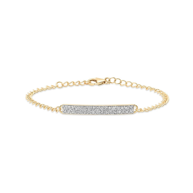 Pavé CZ Bar Bracelet | 18K Gold Plated