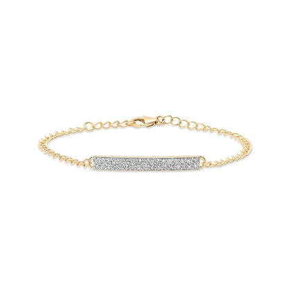 Pavé CZ Bar Bracelet | 18K Gold Plated