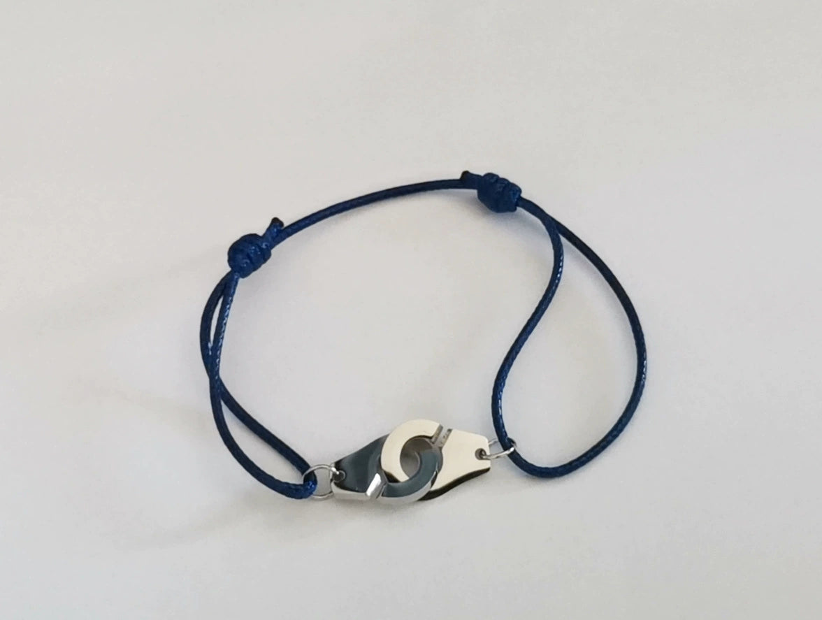 Colorful Braided Waxed Rope Handcuff Bracelet
