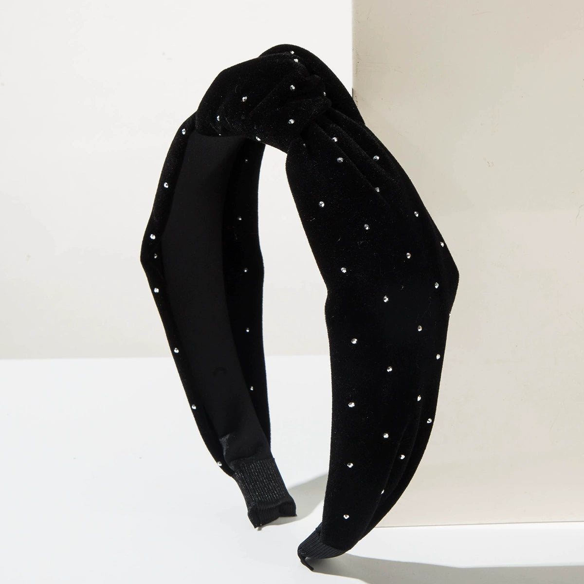 Retro Rhinestone Velvet Solid-Color Headband / Hair Accessory