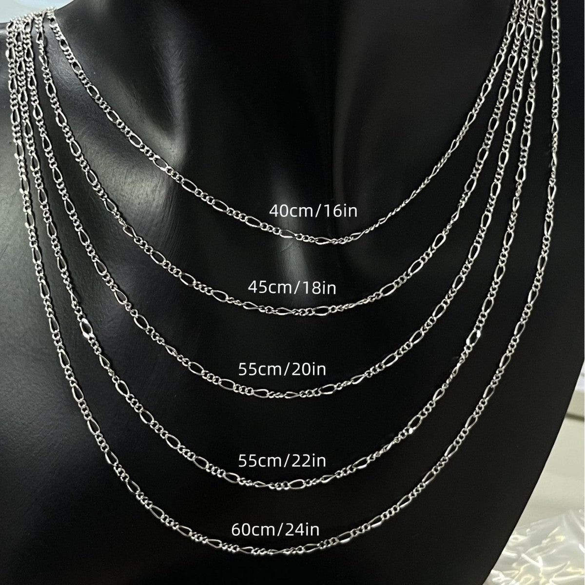 S925 Sterling Silver Chain Necklace Bare Chain Stacking Pendant Matching Men's Women's