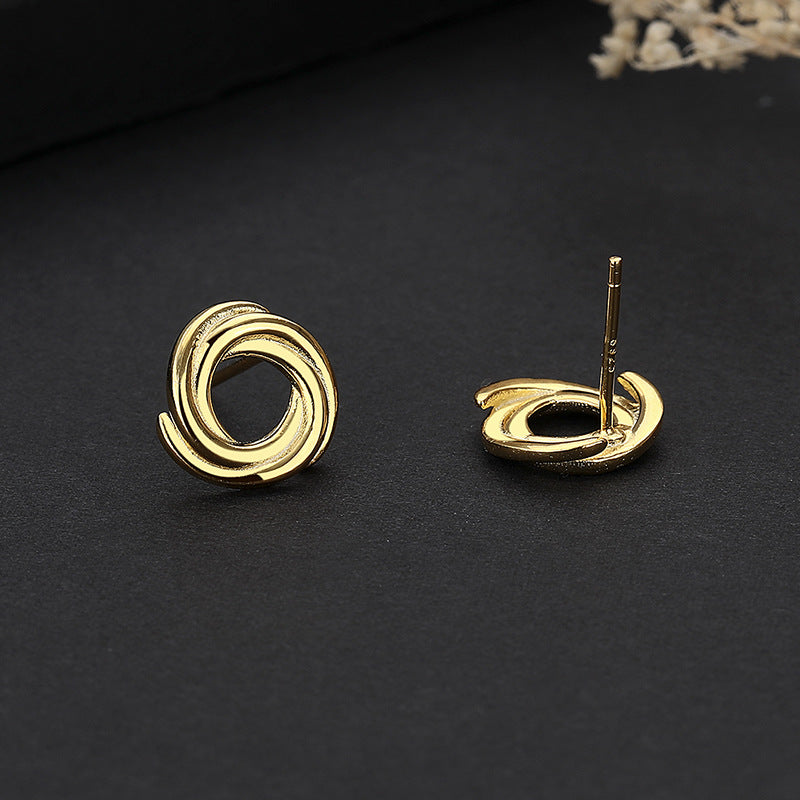 s925 sterling silver retro circle earrings