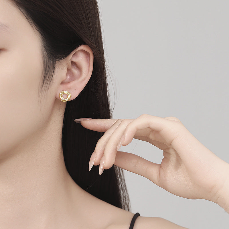 s925 sterling silver retro circle earrings