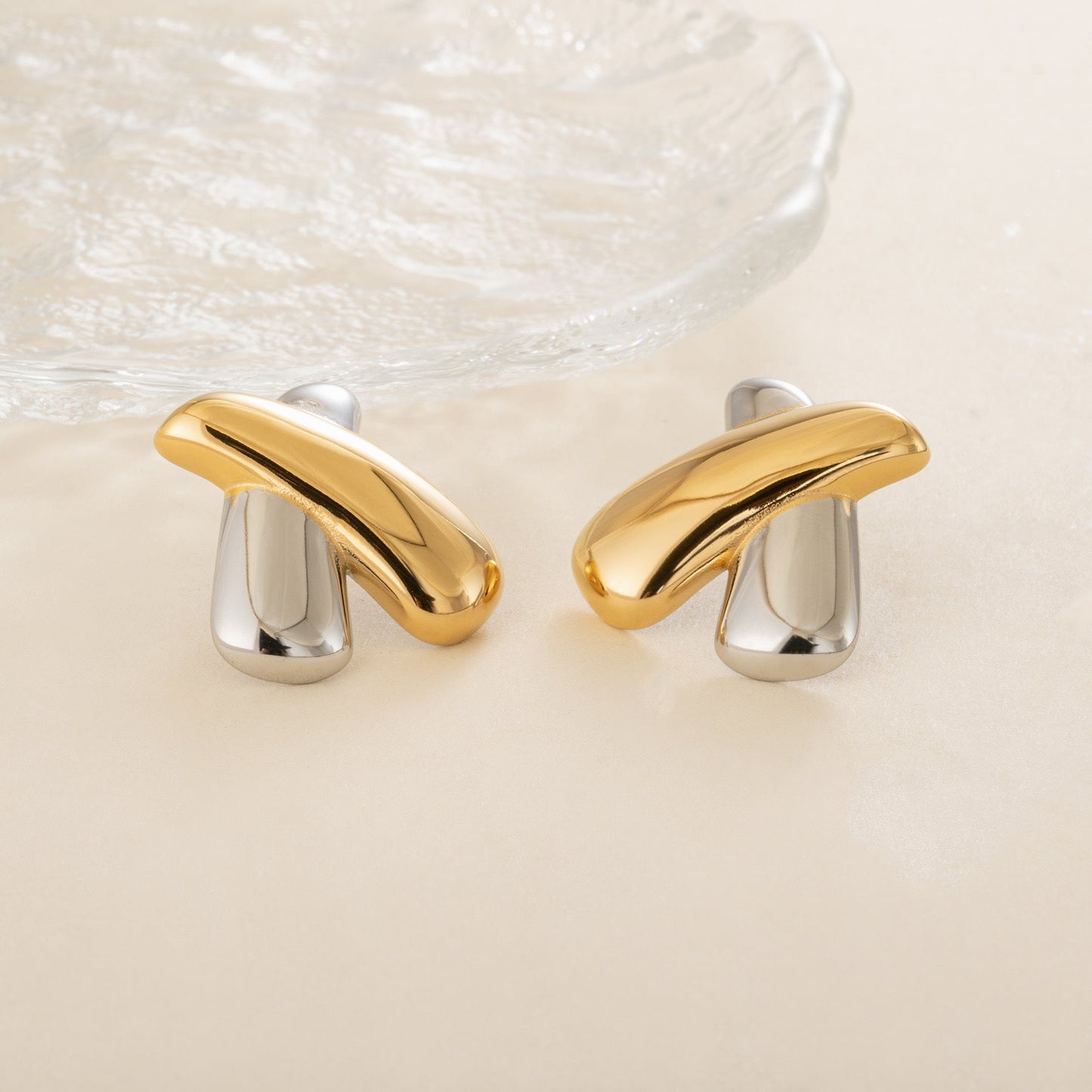 s925 sterling silver cross braided X-shaped earrings