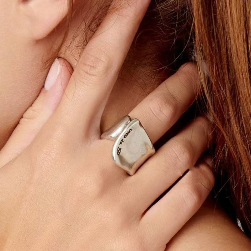 UNOde50 Minimalist Wide Band Open Ring