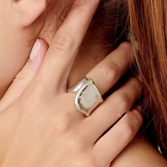 UNOde50 Minimalist Wide Band Open Ring