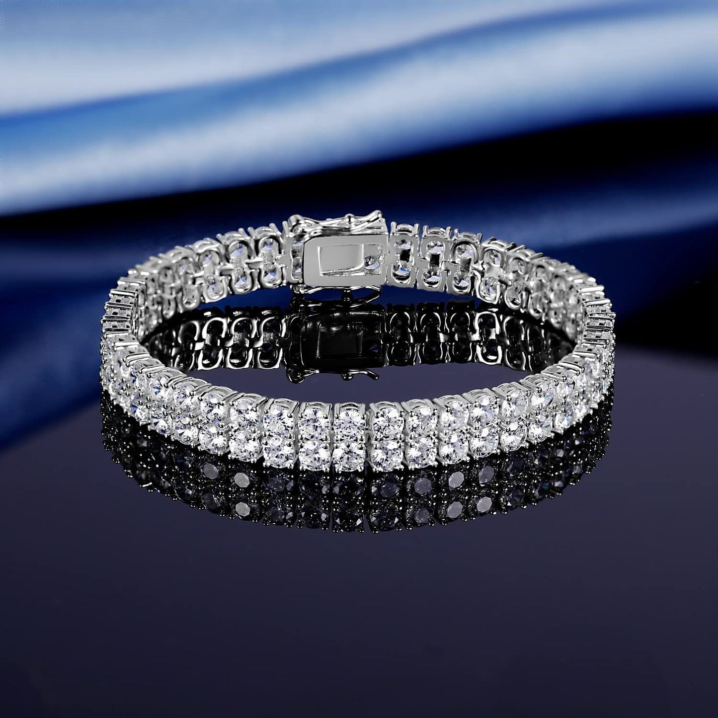 Hip Hop 3mm Zircon Double-Row Tennis Bracelet, Unisex
