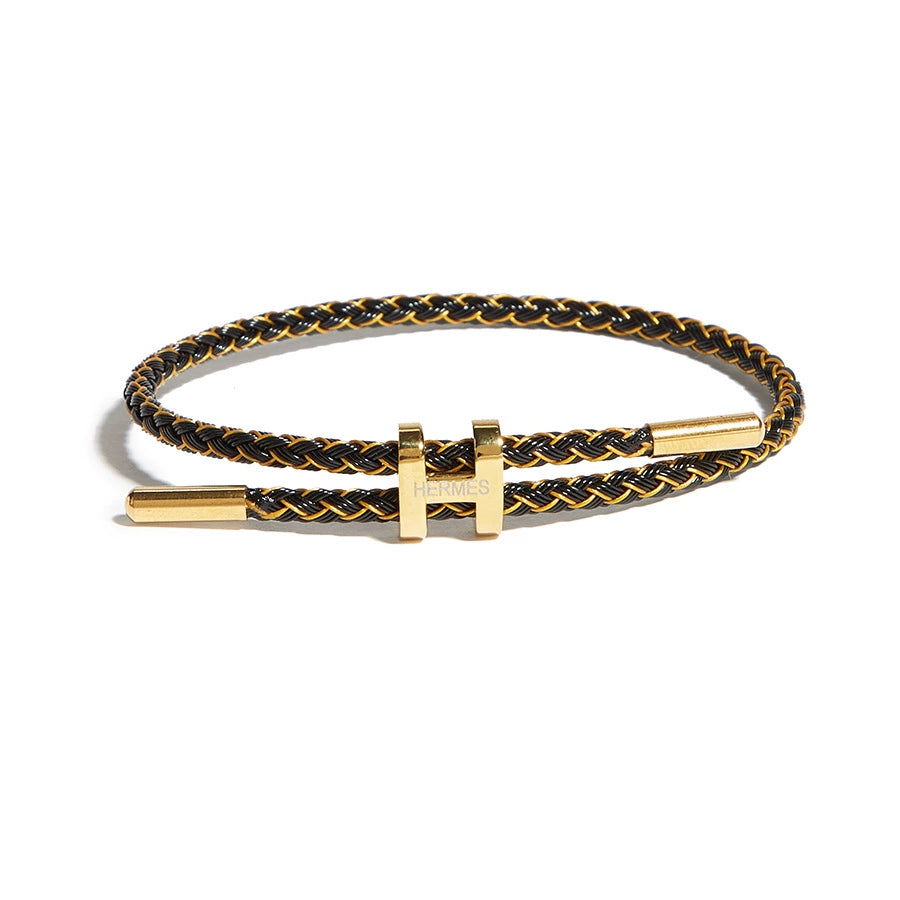 Titanium Steel H-Clasp Waterproof Braided Bracelet