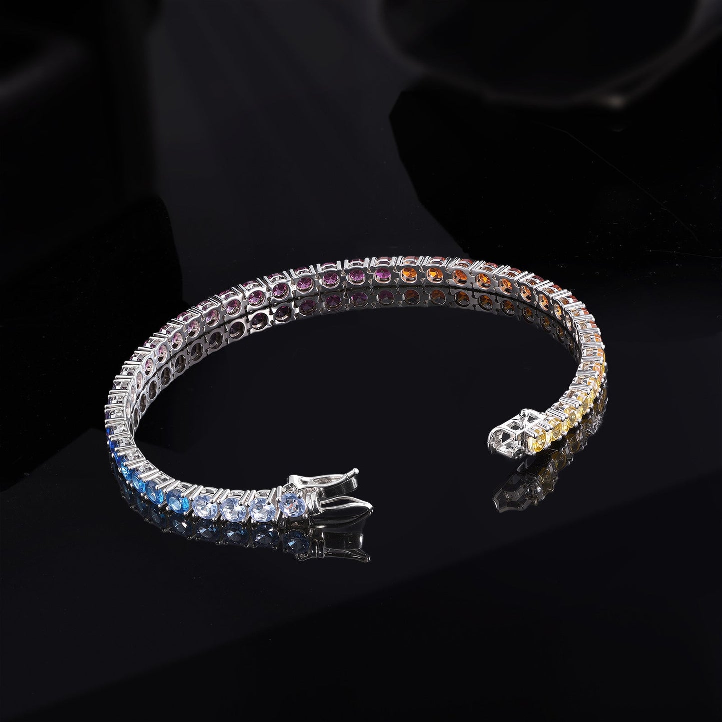3mm Color Gradient Zirconia Tennis Bracelet, Unisex
