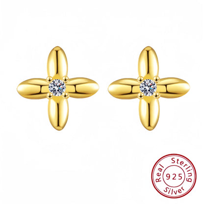 S925 Sterling Silver Flower Earrings