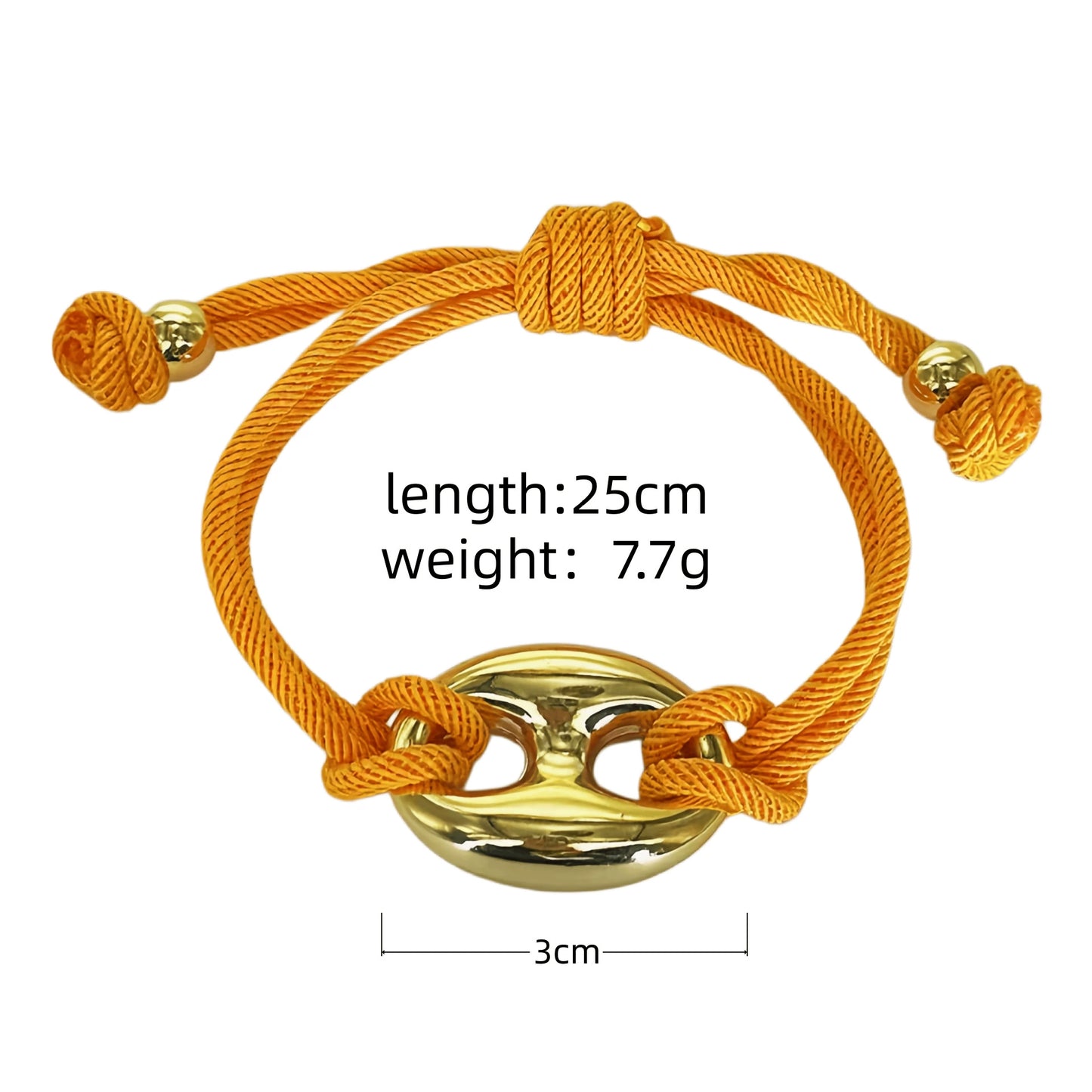 Multicolor "Pig Nose" Oval Braided Cord Bracelet