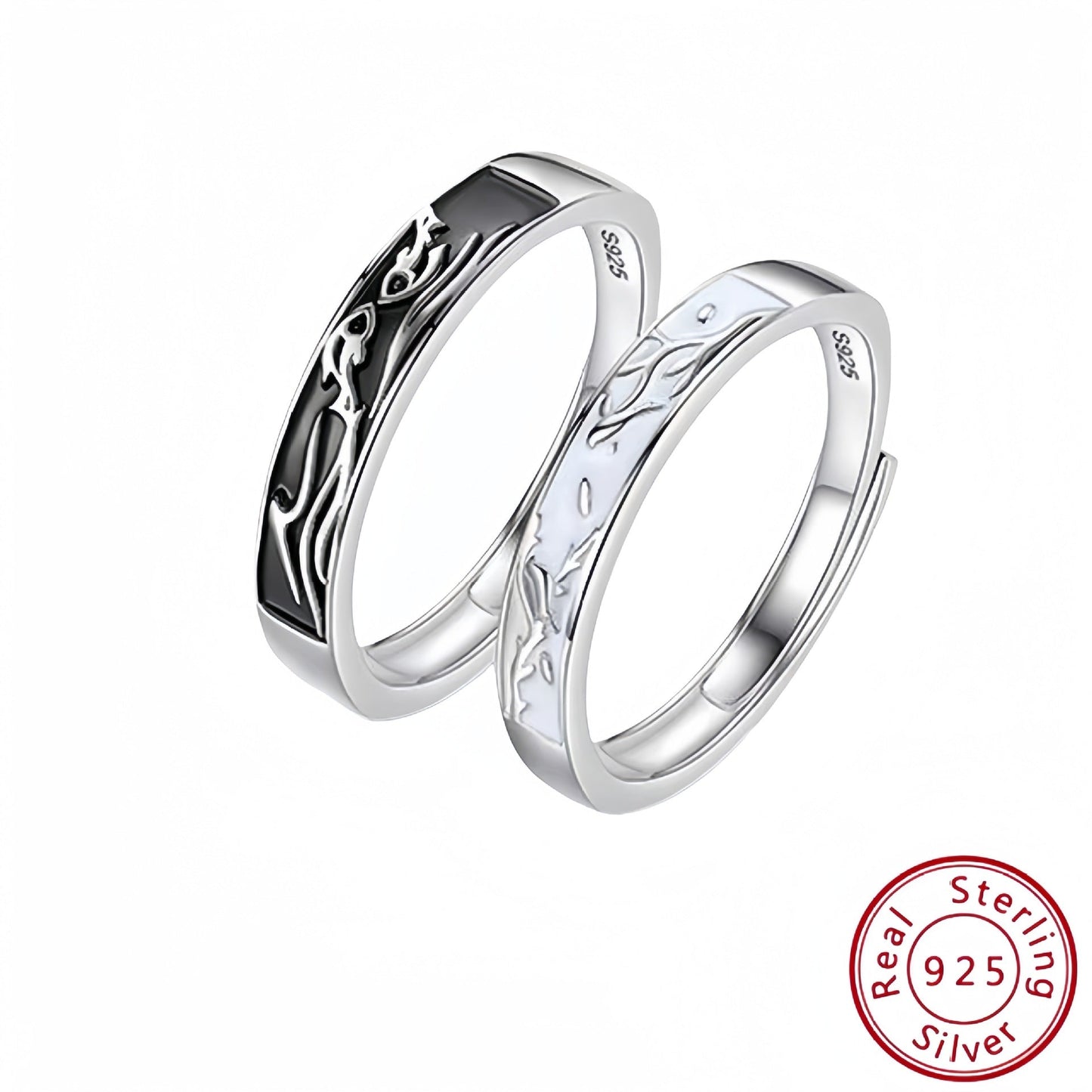s925 Sterling Silver Couple Ring - Open Ring for Men and Women