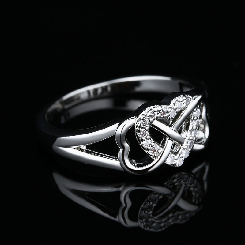 S925 Sterling Silver Love Ring - Infinity Heart-Shaped High