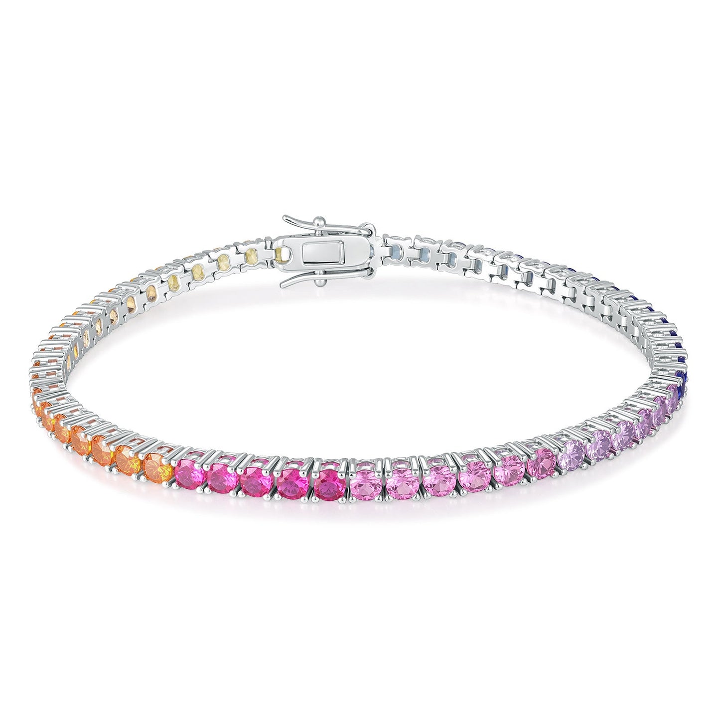 3mm Color Gradient Zirconia Tennis Bracelet, Unisex